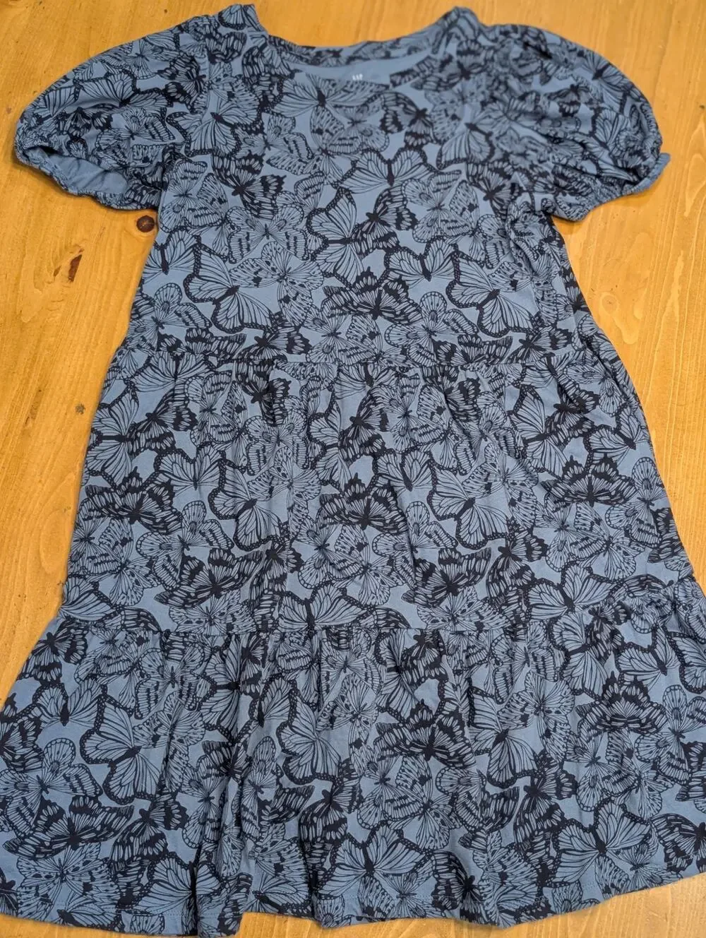 Gap Kids Butterfly Print Dress, Blue with Navy, XXL 14/16, NWOT